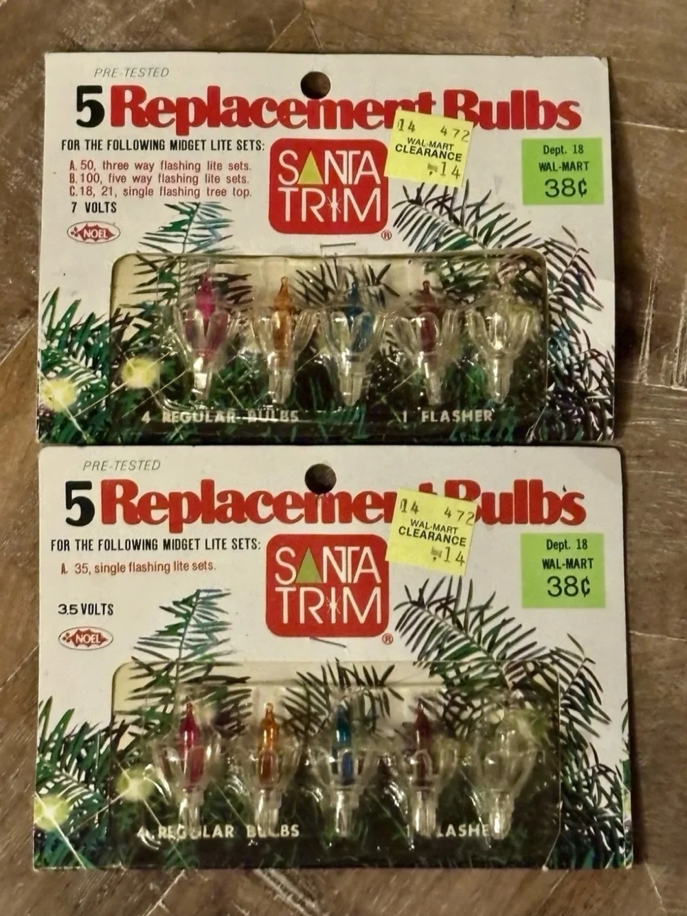 New Vintage Christmas Tulip Replacement Bulb Lights• Assorted by Santa Trim